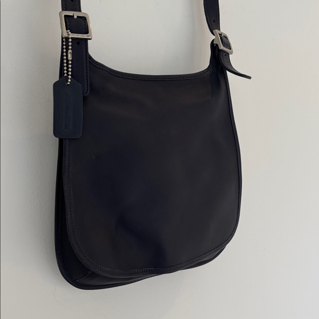 Coach Navy Vintage 2000s Hippie Flap Small